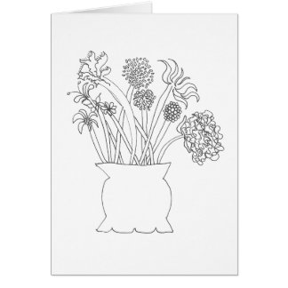 Color Your Own Card - Bouquet