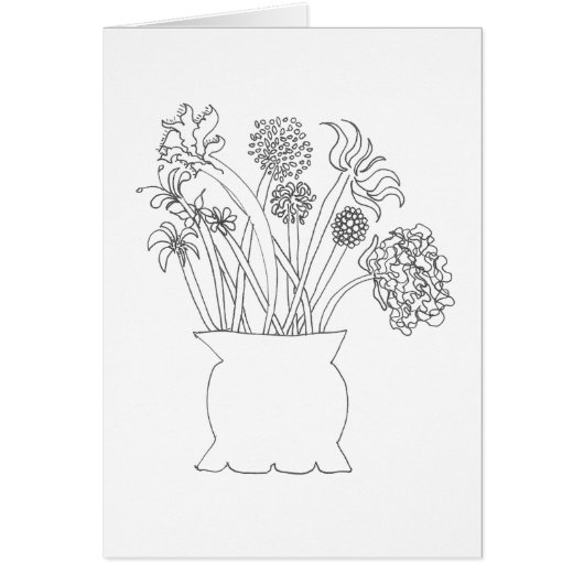 Color Your Own Card - Bouquet (Front)