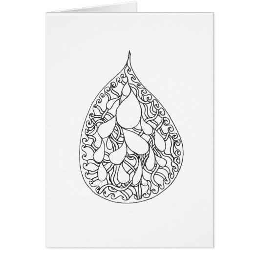 Color Your Own Card - Curly Droplet (Front)