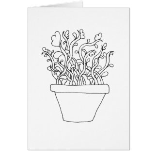 Color Your Own Card - Potted Plant