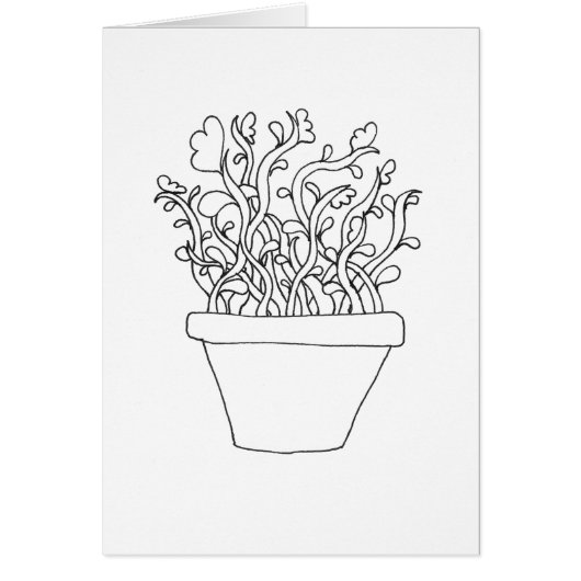 Color Your Own Card - Potted Plant (Front)