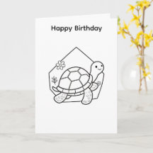 Color your own card turtle design