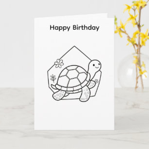 Color your own card turtle design