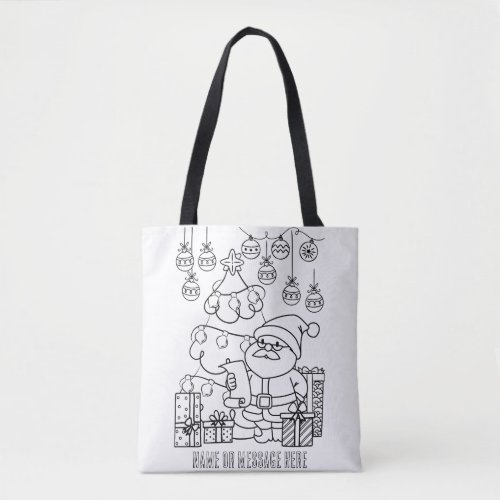 Color Your Own Checking it Twice Tote Bag