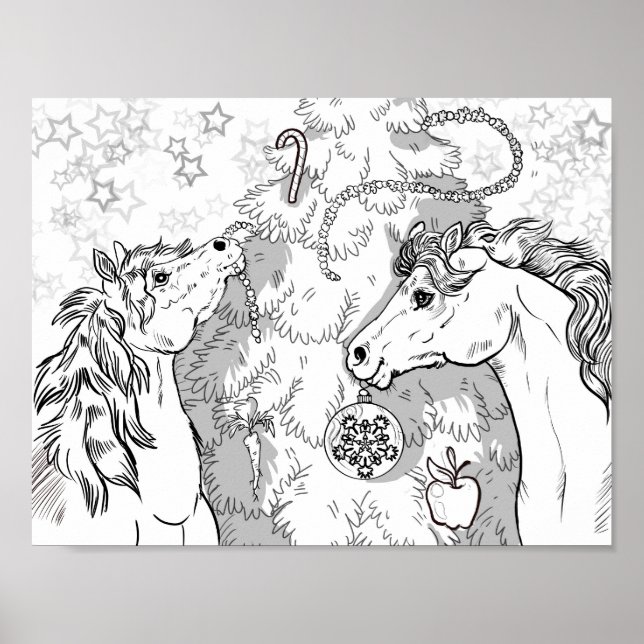 Color your Own Christmas Ponies Poster (Front)
