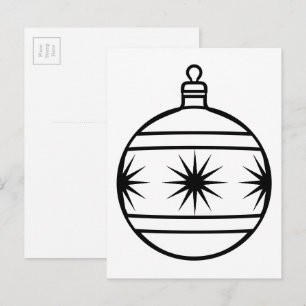 Color-Your-Own Christmas Tree Ornament Postcard