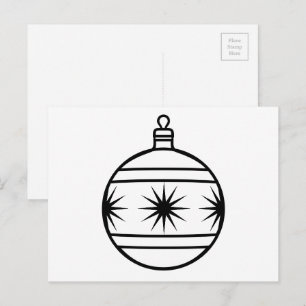 Color-Your-Own Christmas Tree Ornament Postcard