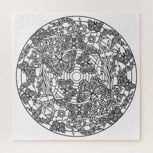 Color Your Own Coloring Book Design Butterflies Jigsaw Puzzle