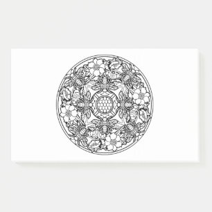 Color Your Own Coloring Book Mandala Animal Design Post-it Notes