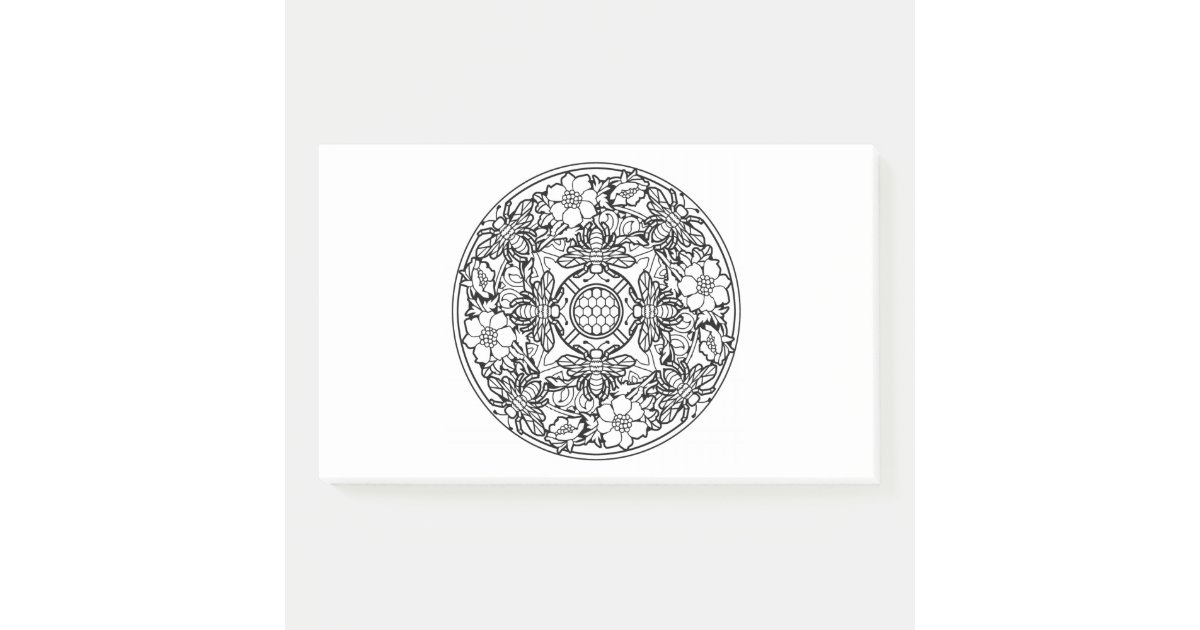 Download Color Your Own Coloring Book Mandala Animal Design Post It Notes Zazzle Com