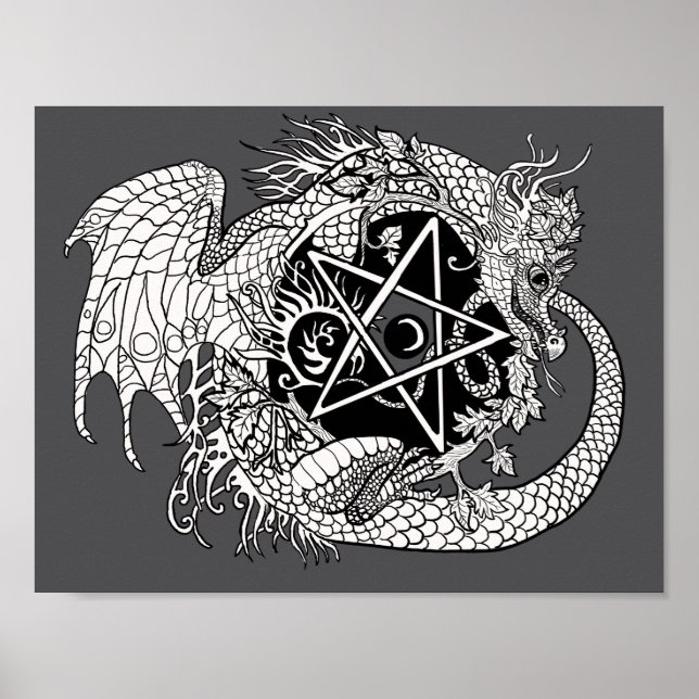 Color your own Dragon Pentacle Poster (Front)