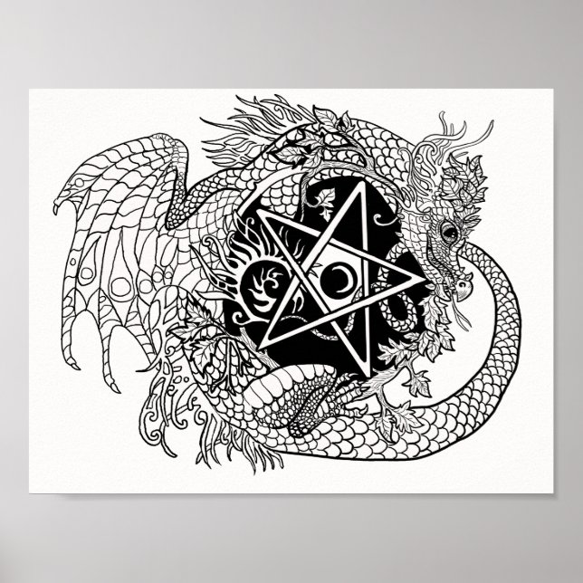 Color your own Dragon Pentacle Poster (Front)