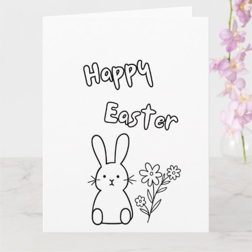 Color your own Easter bunny greeting card