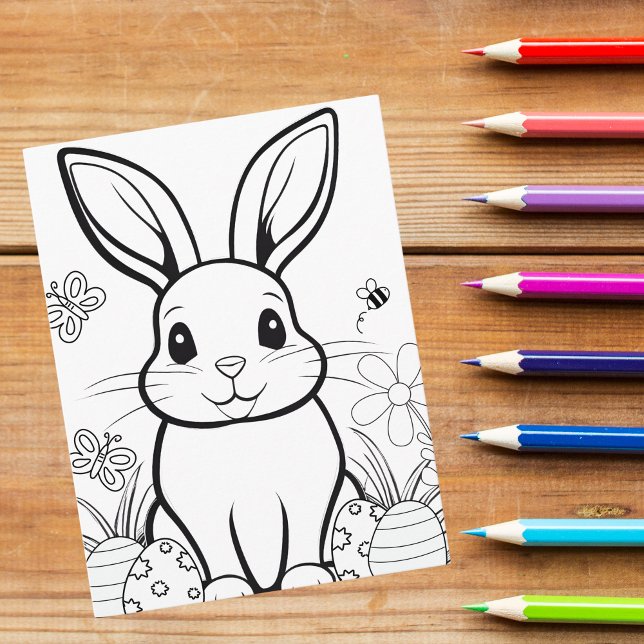 Color Your Own! Easter Bunny Postcard (Creator Uploaded)