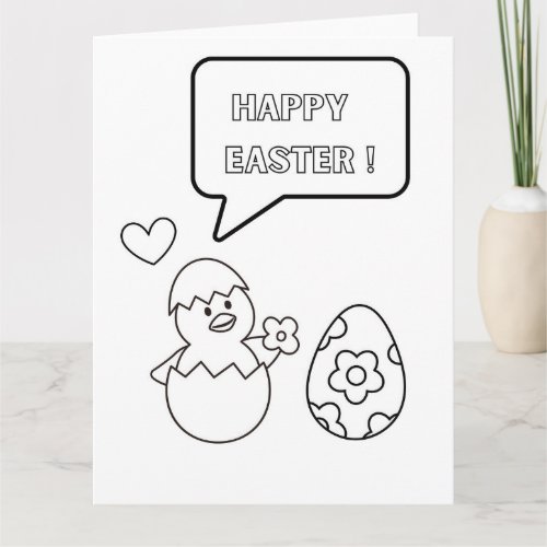 Color your own Easter egg greeting card