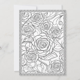 Color Your Own Elegant Floral Greeting Card