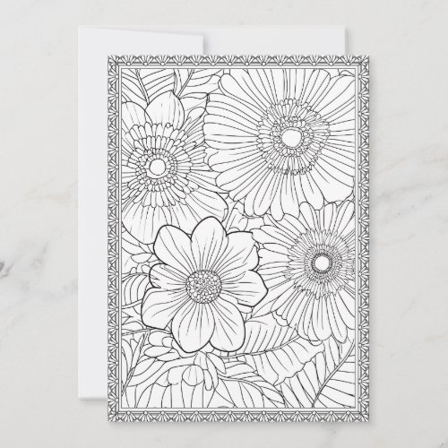 Color Your Own Elegant Floral Greeting Card