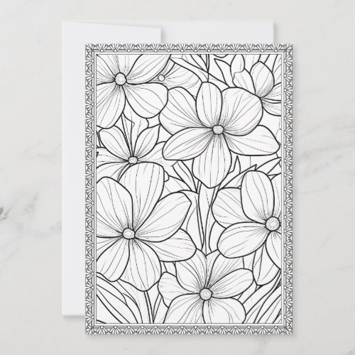 Color Your Own Elegant Floral Greeting Card