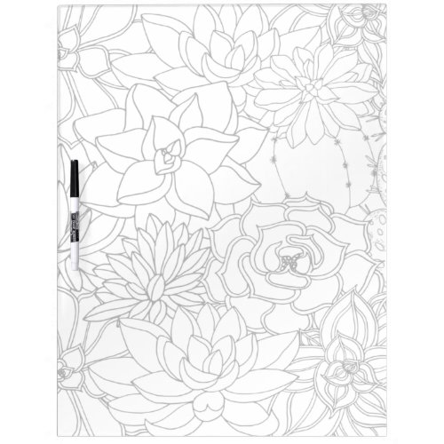 Color Your Own  Flowers Illustration Dry Erase Board