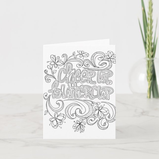 Color your own greeting card positive quotes (Front)