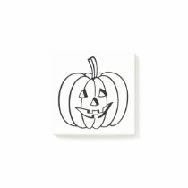 Color-Your-Own Halloween Jack-O-Lantern Pumpkin Post-it Notes