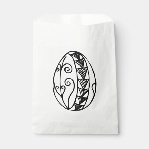 Color Your Own Hand Drawn Easter Egg Drawing 1 Favor Bag
