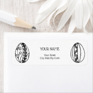 Color Your Own Hand Drawn Easter Eggs Label