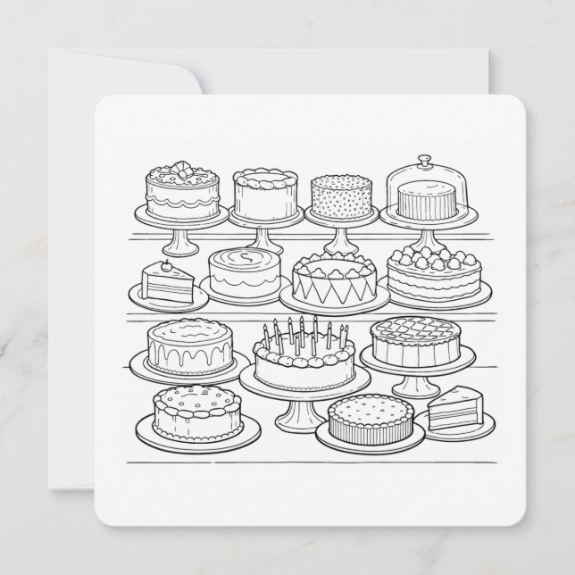 Color Your Own Happy Birthday Card (Front)