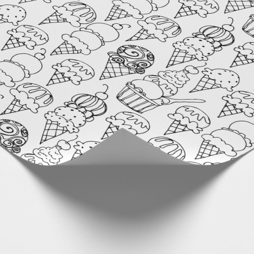 Color Your Own Ice Cream Cones Wrapping Paper