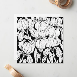Color Your Own Iris Flowers Note Card
