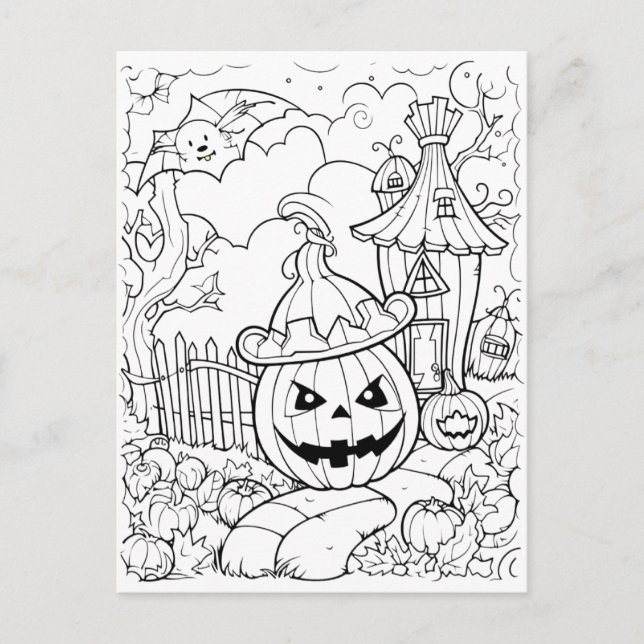 Color Your Own Jack-o-Lantern Postcard (Front)