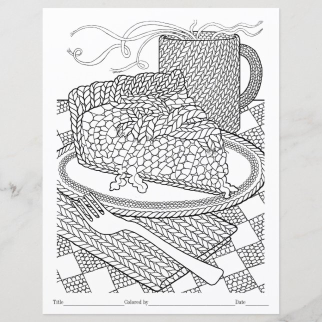 COLOR YOUR OWN Knit Pie Slice Coloring Page (Front)