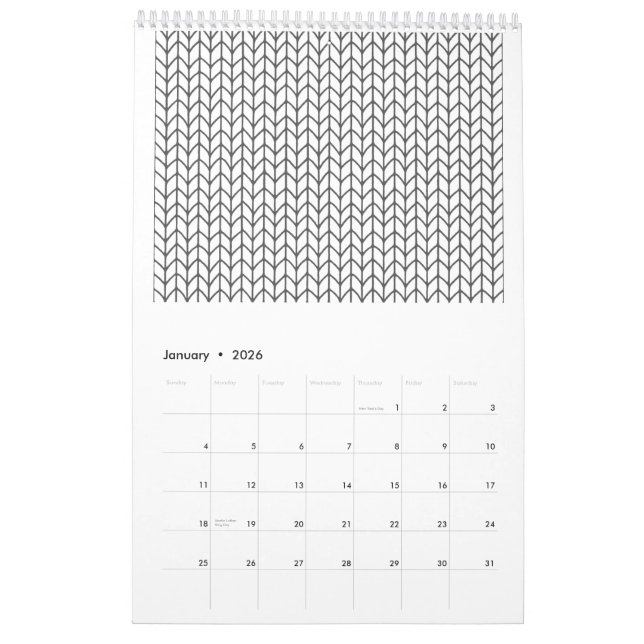 COLOR YOUR OWN Knitting Calendar (Jan 2026)