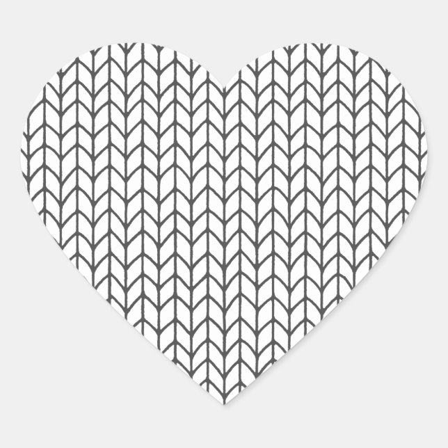 COLOR YOUR OWN Knitting Heart Stickers (Front)
