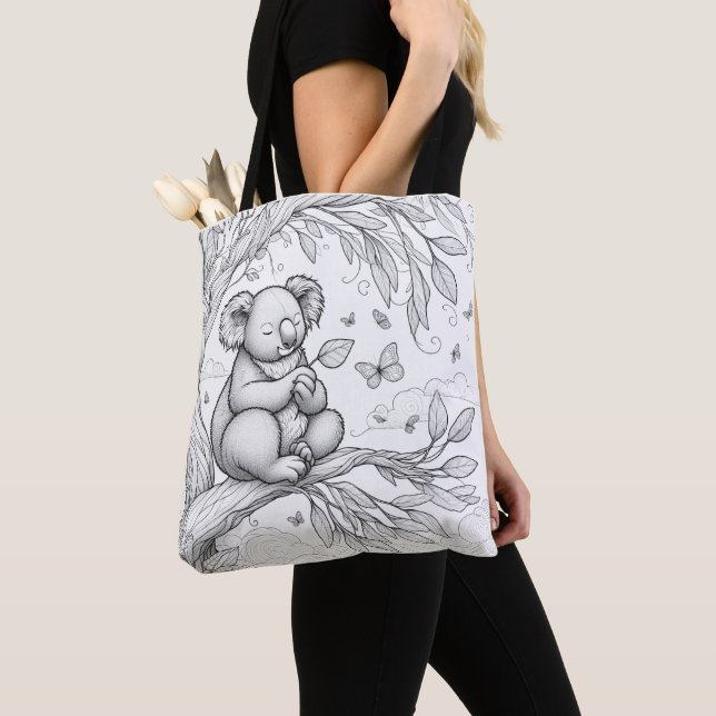 Color Your Own Koala Tote Bag (Close Up)