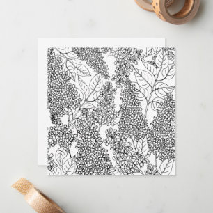 Color Your Own Lilac Flowers Note Card