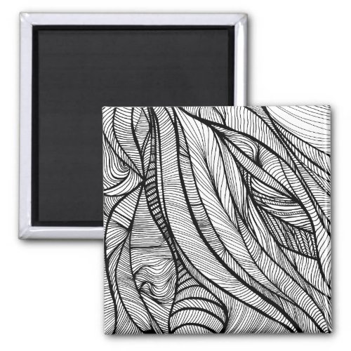 Color Your Own line art black and white coloring  Magnet