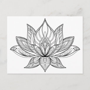 Color Your Own Lotus Postcard