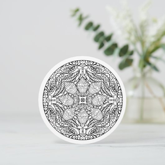 Color Your Own Mandala Cupcake (Standing Front)