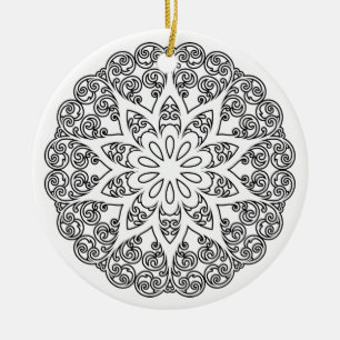 Color Your Own MANDALA - DIY Coloring Book 1 Ceramic Ornament