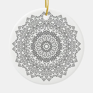 Color Your Own MANDALA - DIY Coloring Book 4 Ceramic Ornament