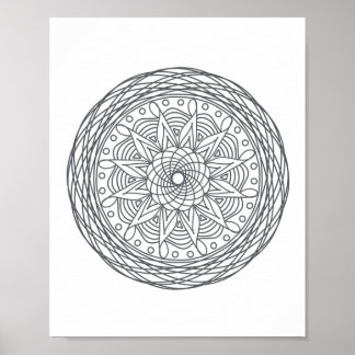 Color Your Own Mandala Wall Art Poster Print DIY