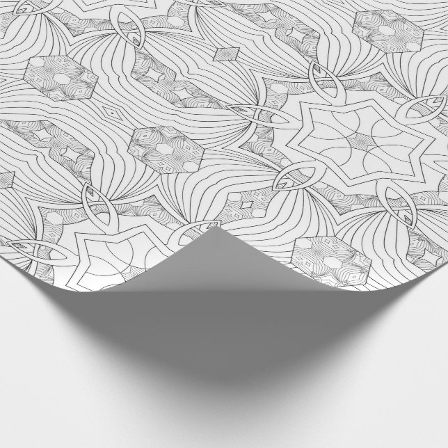 Color Your Own Mandala Wrapping Paper (Corner)