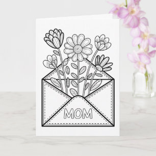 Color Your Own Mother's Day Card - Floral Mail