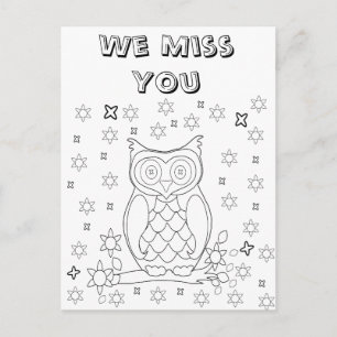 Color Your Own Owl DIY Gifts Postcard