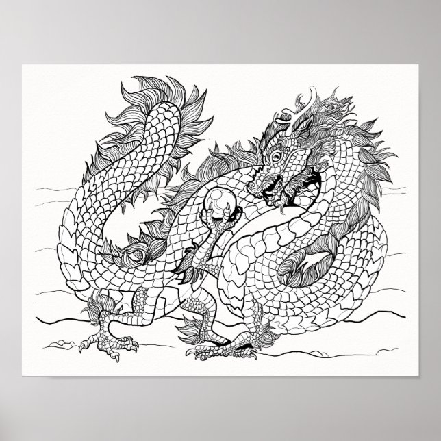 Color your own Pearl Dragon Poster (Front)