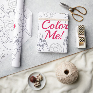Color Your Own Personalized Unicorn Gift Wrapping Paper