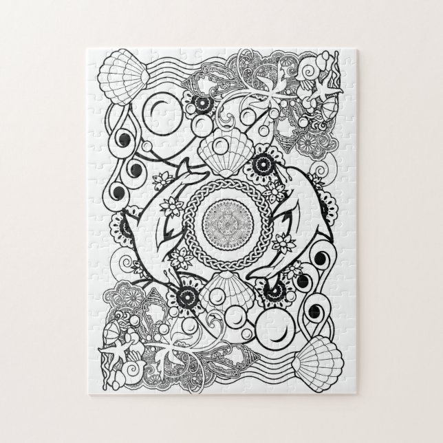 color your own puzzle mandala (Vertical)