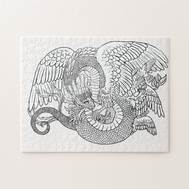 Color your Own Quetzacoatl Jigsaw Puzzle (Horizontal)