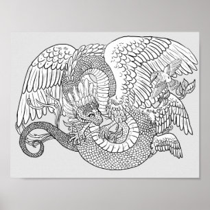 Color your Own Quetzacoatl Poster